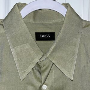 Sage Green Black Label Hugo Boss Dress Shirt 16 1/2 x 36/37 Men’s Work Gear